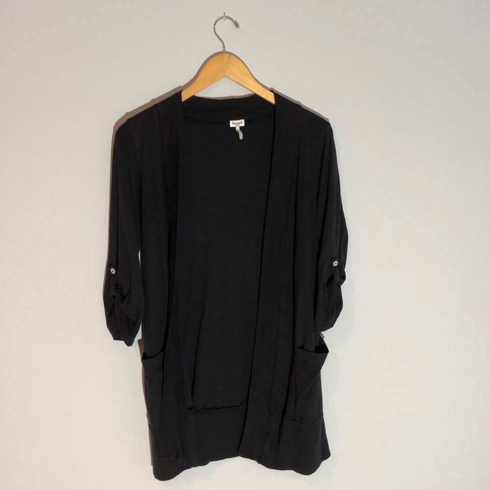 Splendid Long Black Cardigan